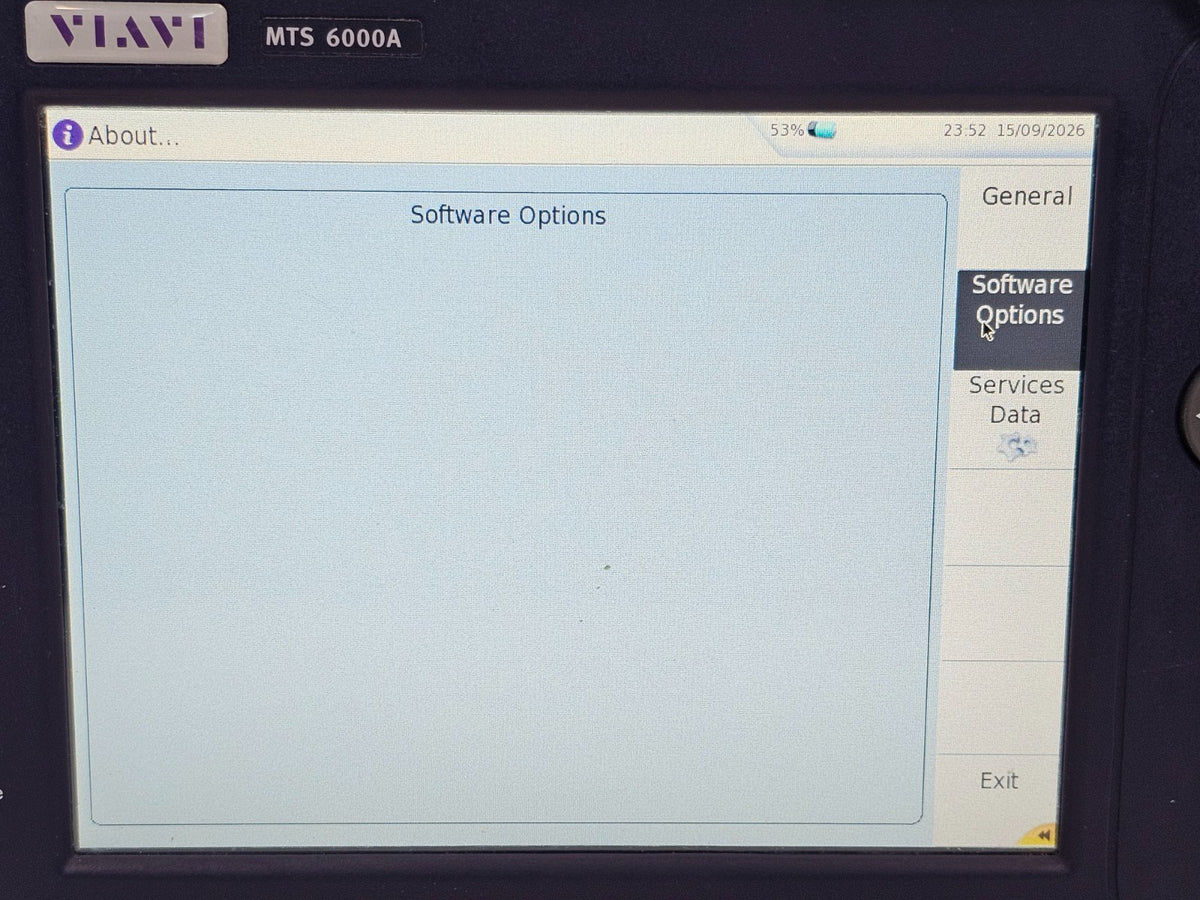 VIAVI MTS OTDR close-up of display screen interface