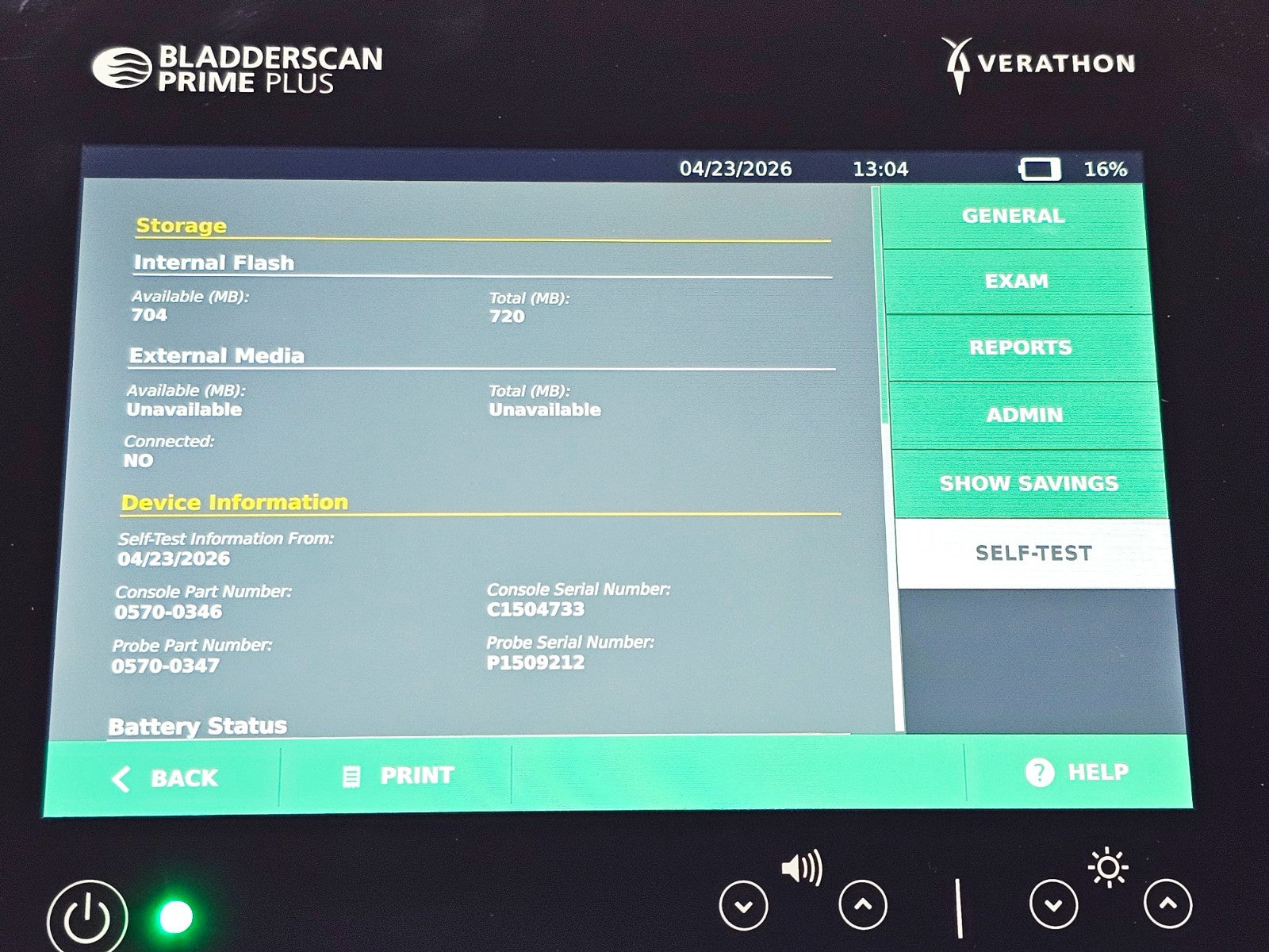 Verathon BladderScan housing casing surface condition close-up
