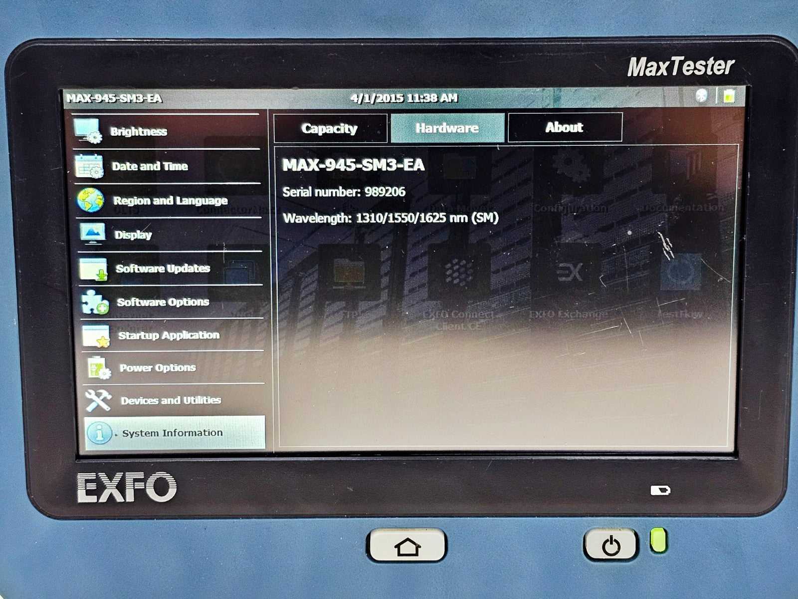 EXFO OLTS MAX-945-SM3 1310/1550/1625 SM Fibre Certifier MAX-945 SM3 SC-APC11