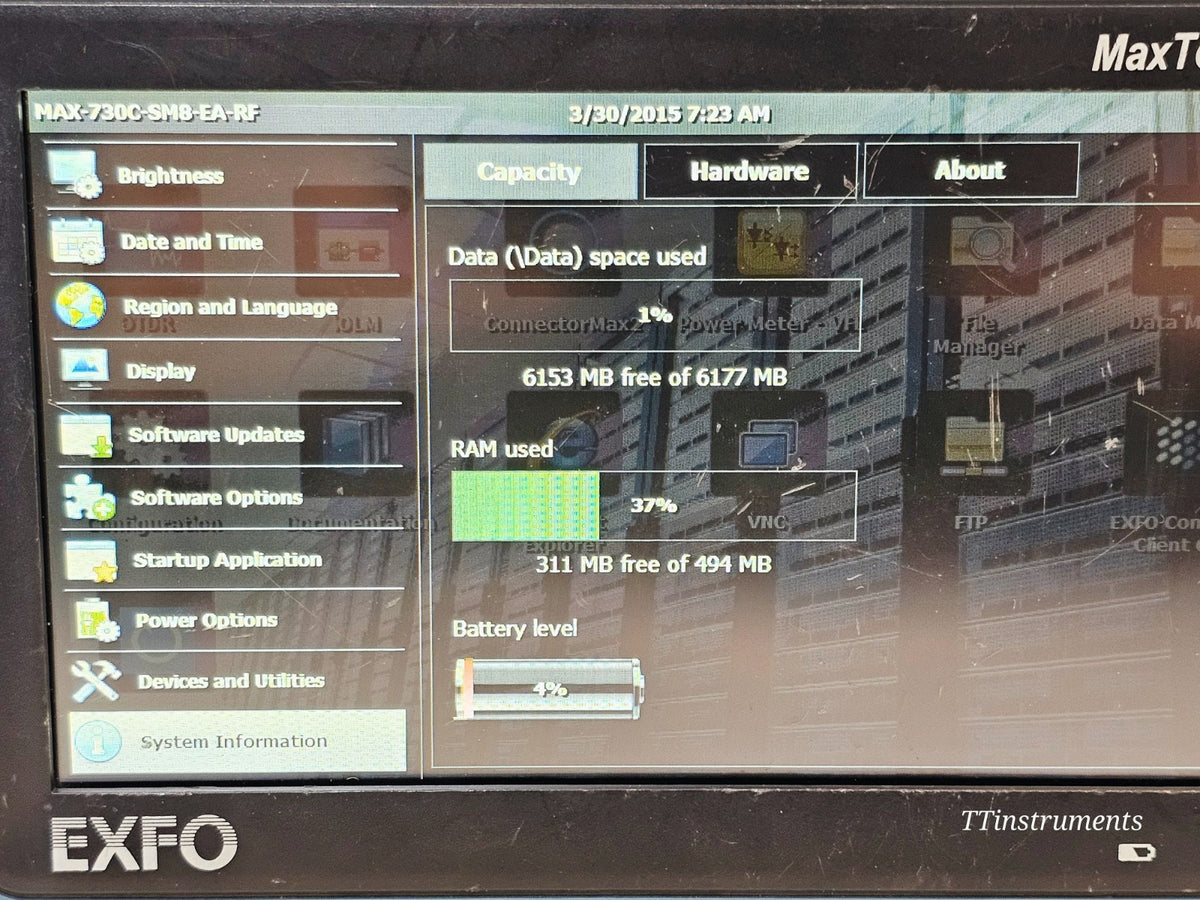 EXFO MAX-730C-SM8-EA MaxTester PON/Metro OTDR 1310/1550/1650nm iOLM IADV + PM8