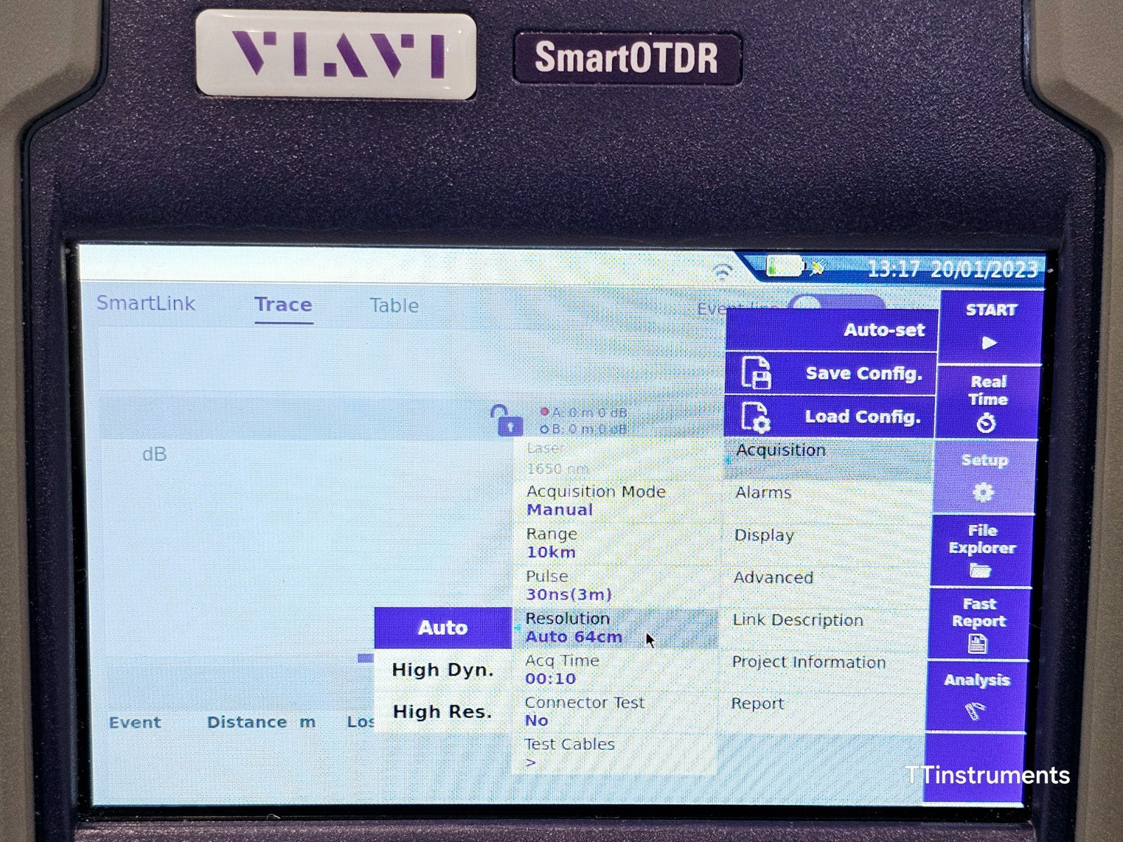 Viavi JDSU E118FA65PPM SmartOTDR 1650 nm 32 dB LIVE Filtered APC SM PON OTDR VFL