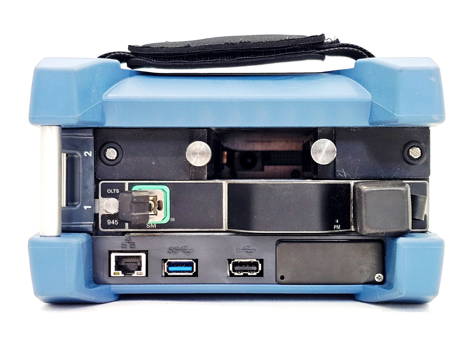 EXFO FTB-2 OLTS bottom panel and battery compartment detail