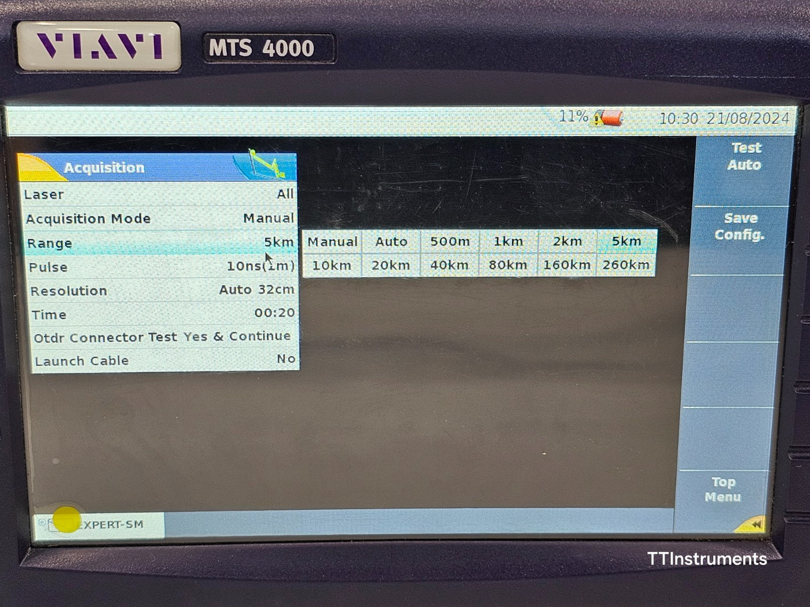 Viavi MTS 4000 Mainframe with PM/VFL & 4126 MA SM OTDR 1310/1550nm SC-APC