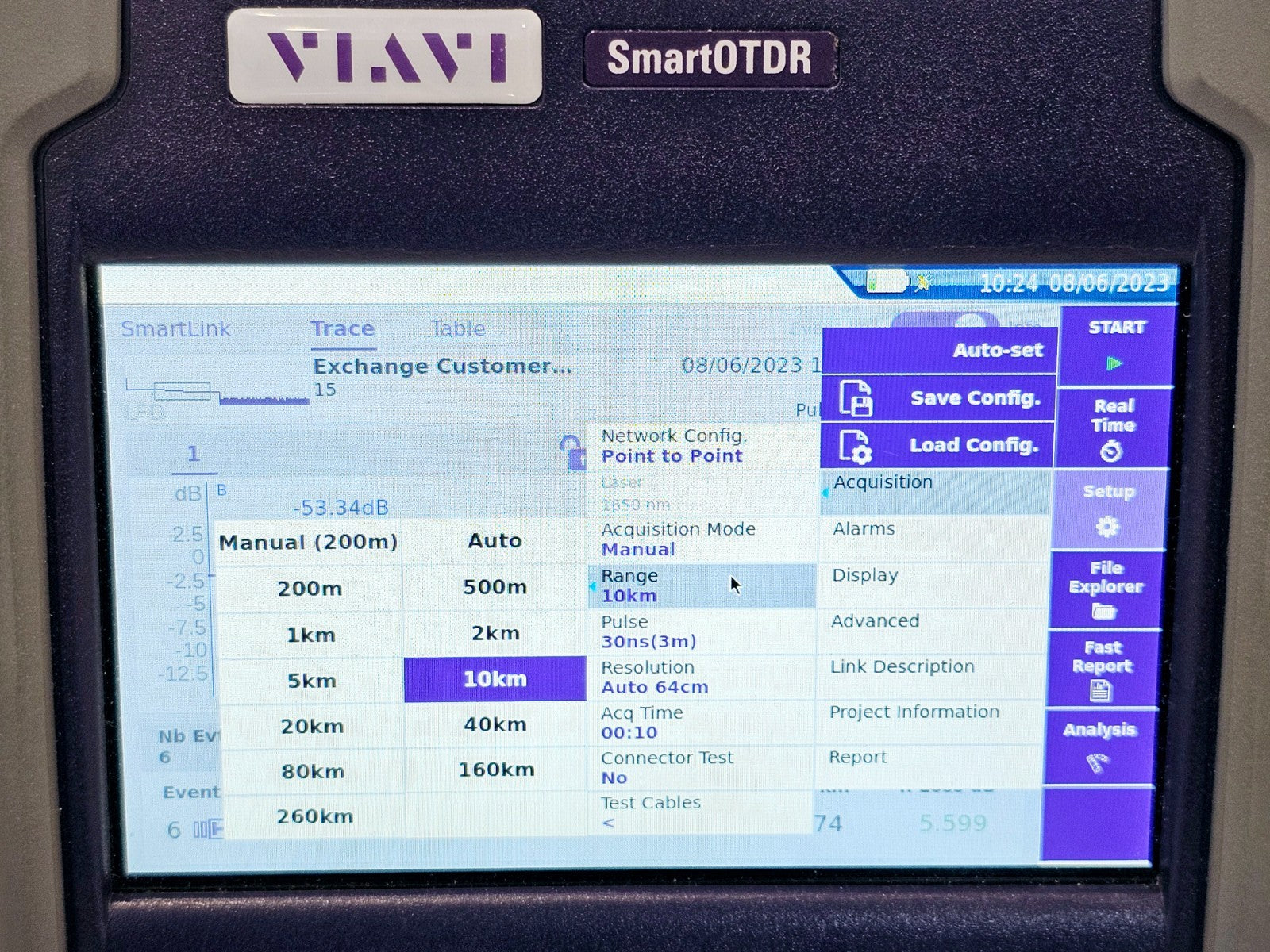 Viavi JDSU E118FA65PPM SmartOTDR 1650 nm 32 dB LIVE/Filtered APC SM PON OTDR VFL