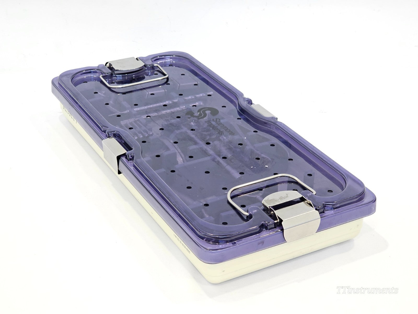Close-up detail of Stanmore and Stryker METS Knee cutting guide handles and instrument labels