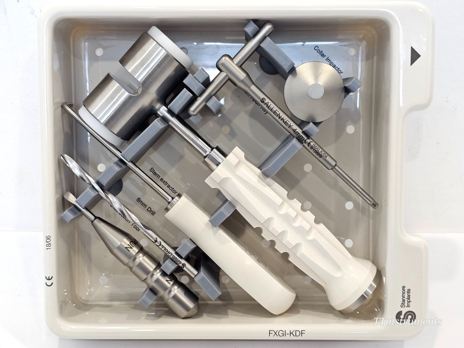 Instrument handles and femoral instruments from Stanmore distal femur tray