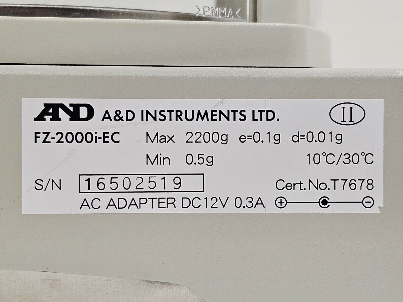 A&D SLS Lab Pro Precision Balance Scale FZ-2000i 2200g 0.01g Calibration June 25