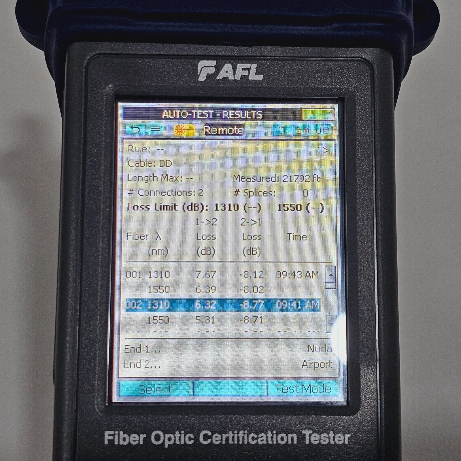 AFL C840A QUAD Fiber Optic Certification Tester 850/1300 1310/1550nm SM MM