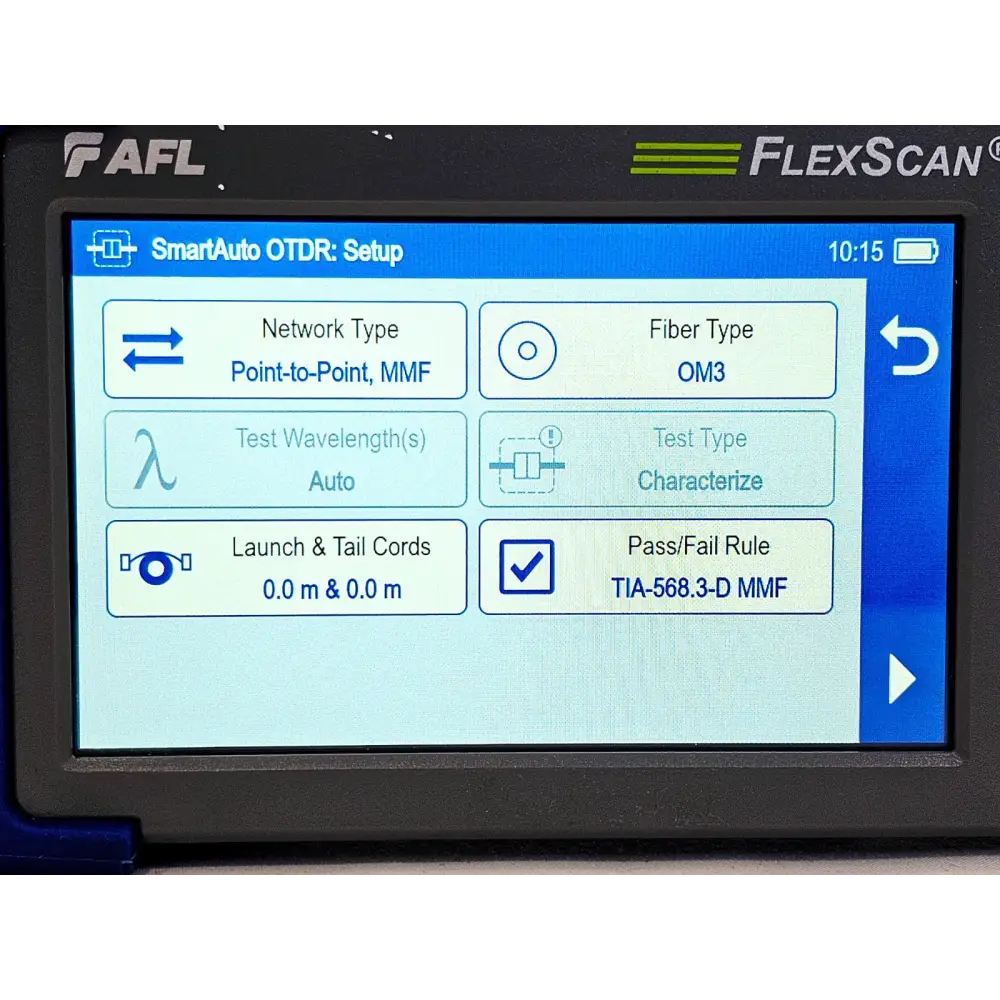AFL FlexScan FS300-325 QUAD SM MM OTDR with OPM & VFL 850/1300 1310/1550 nm12