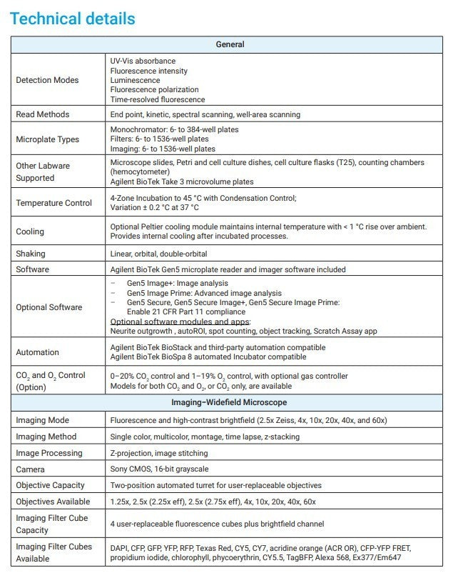 Agilent BioTek Cytation 1 Model CYT1V Cell Imaging Multimode Reader 365 465 590