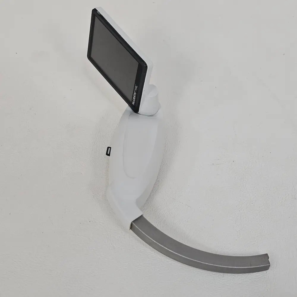 Aircraft Medical McGrath MAC laryngoscope handle showing single-button control and battery indicator