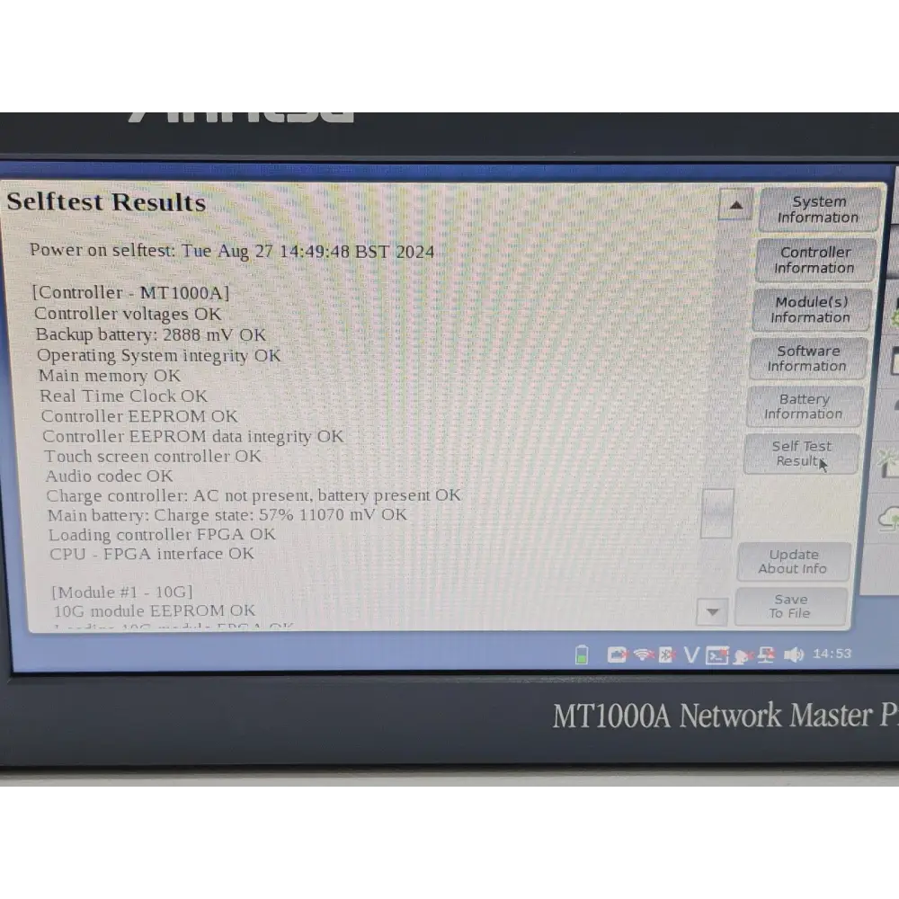 Anritsu MT1000A Network Master Pro — instrument placed in soft carry bag for field transport