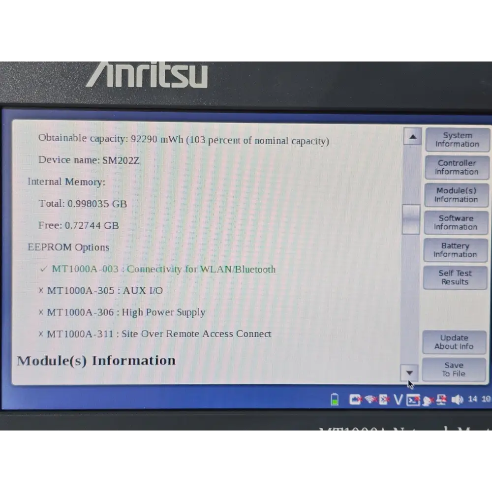 Anritsu MT1000A Network Master Pro — AC power adapter and power cable accessory detail
