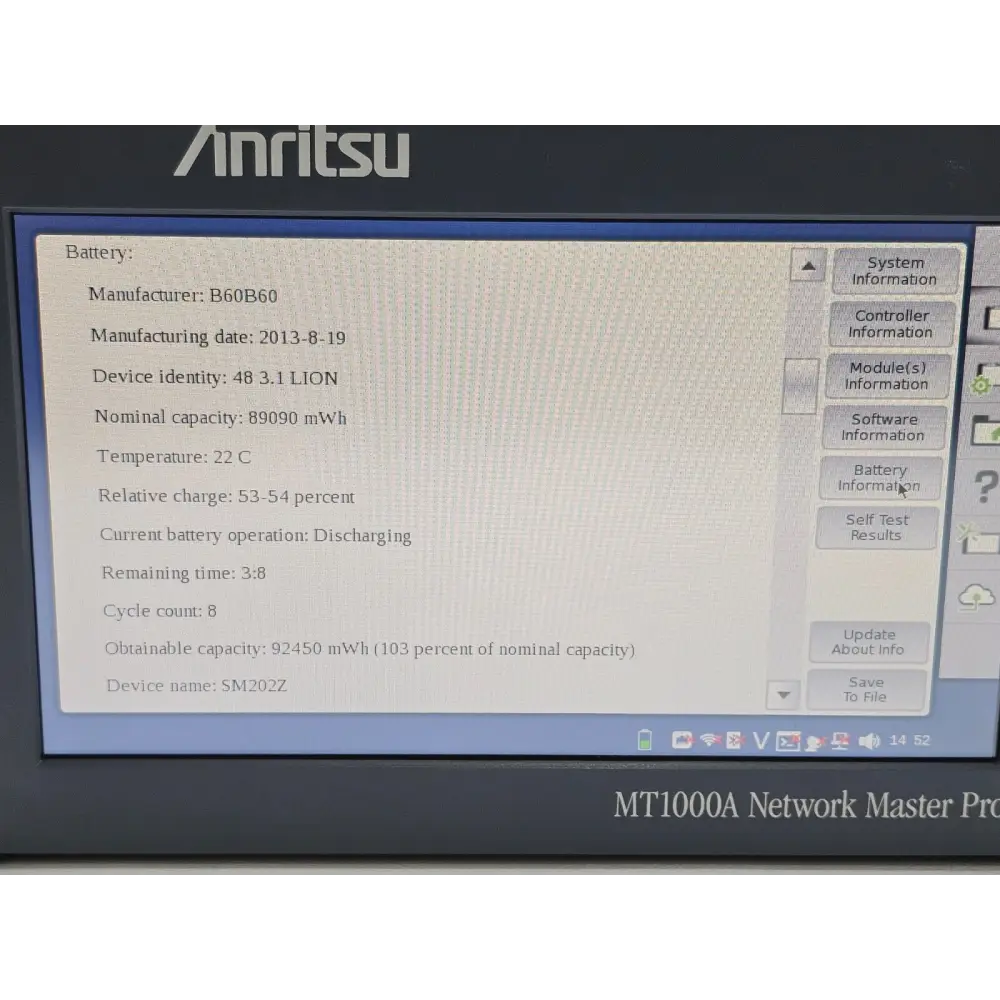 Anritsu MT1000A Network Master Pro — screen displaying OTN test configuration and signal mapping