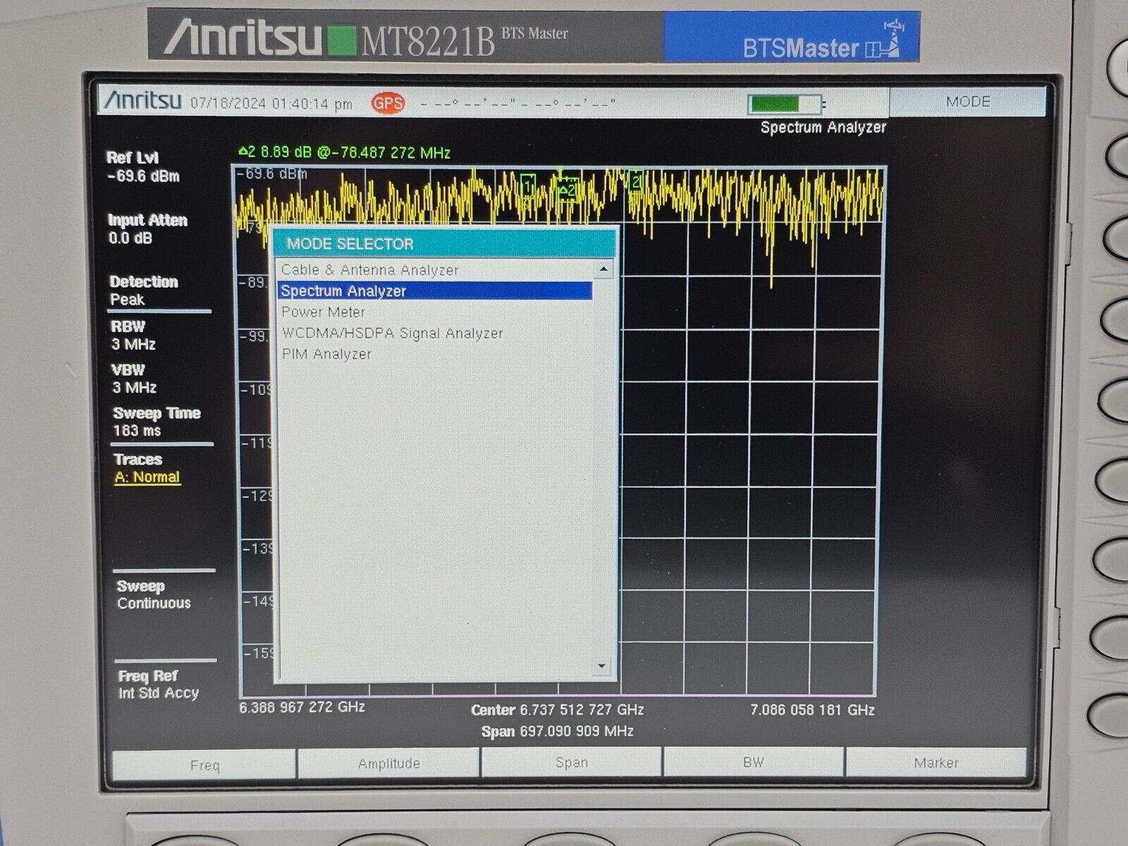 Anritsu MT8221B BTS Master three-quarter angle view showing overall instrument form factor