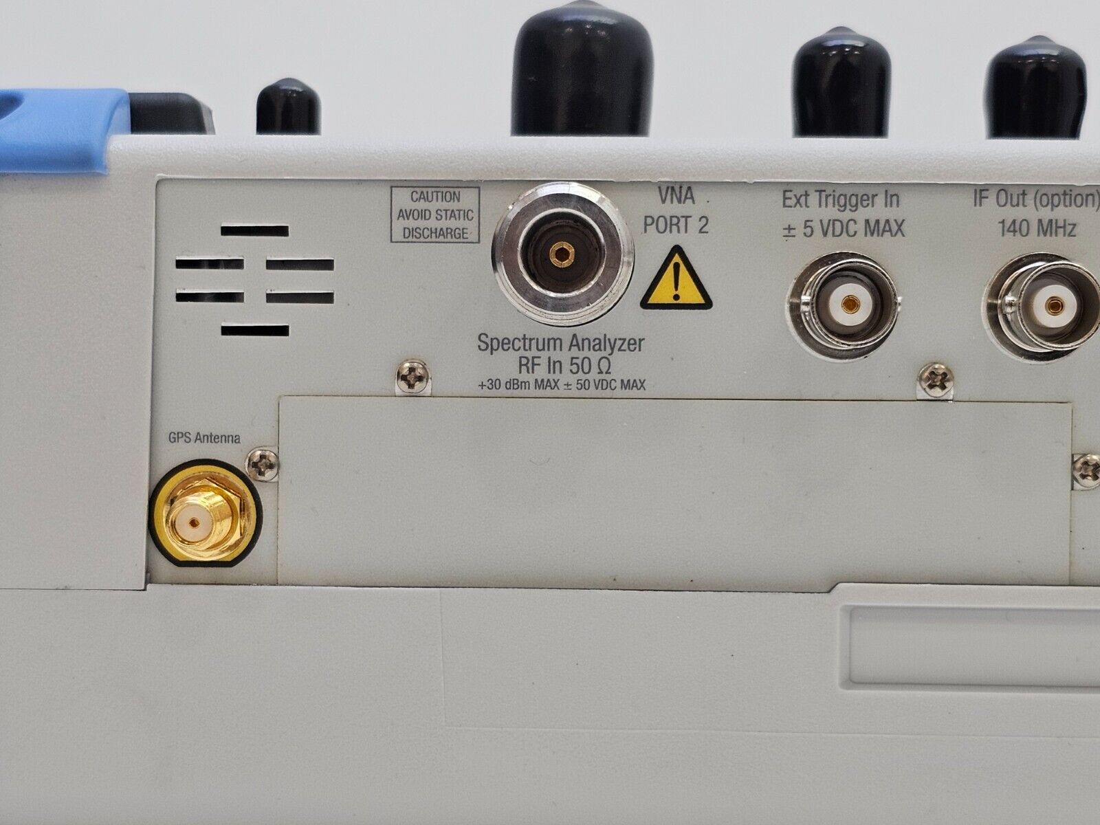 Anritsu MT8221B BTS Master keypad close-up showing dedicated measurement function keys