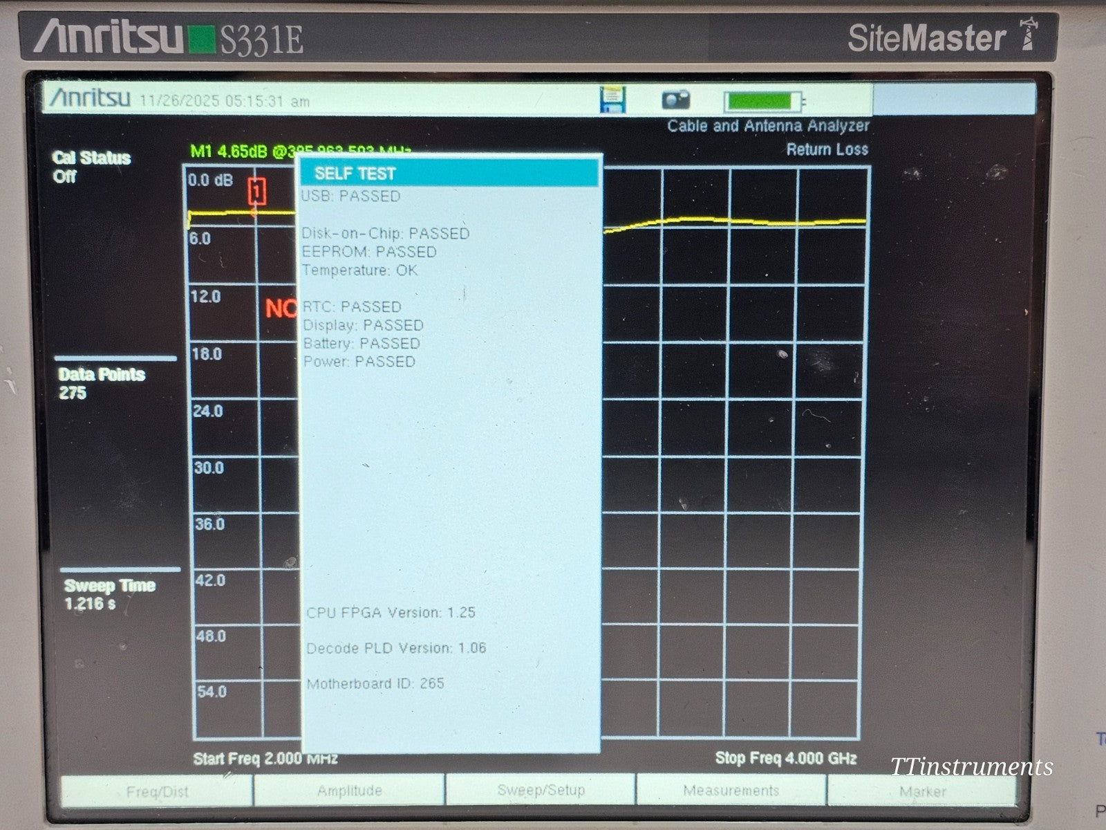 Anritsu S331E SiteMaster in soft carry case with accessories including power adapter and cables