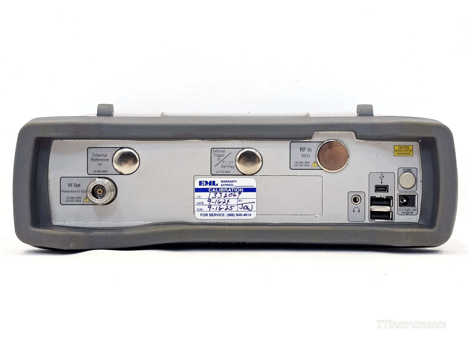Anritsu S331E SiteMaster screen displaying return loss and VSWR dual trace measurement