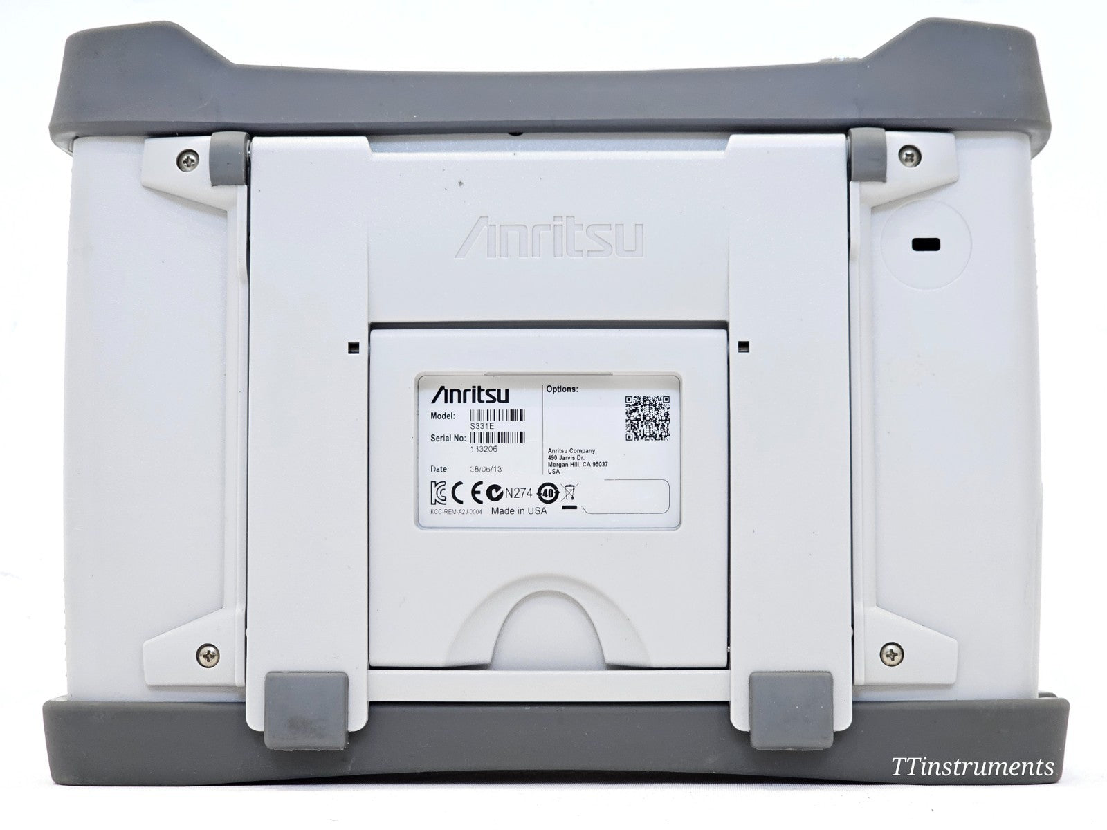 Anritsu S331E SiteMaster left-side view showing USB port and interface connectors