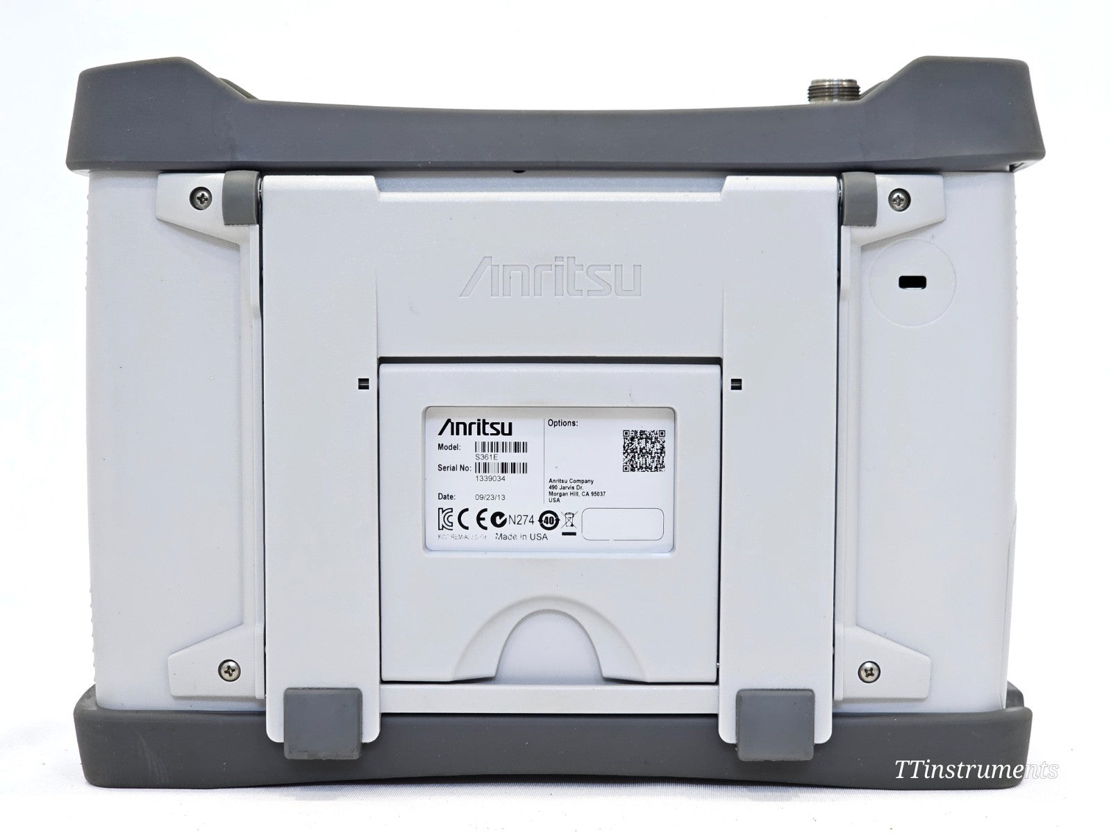 Anritsu S361E SiteMaster display showing return loss sweep measurement across 2 MHz to 6 GHz
