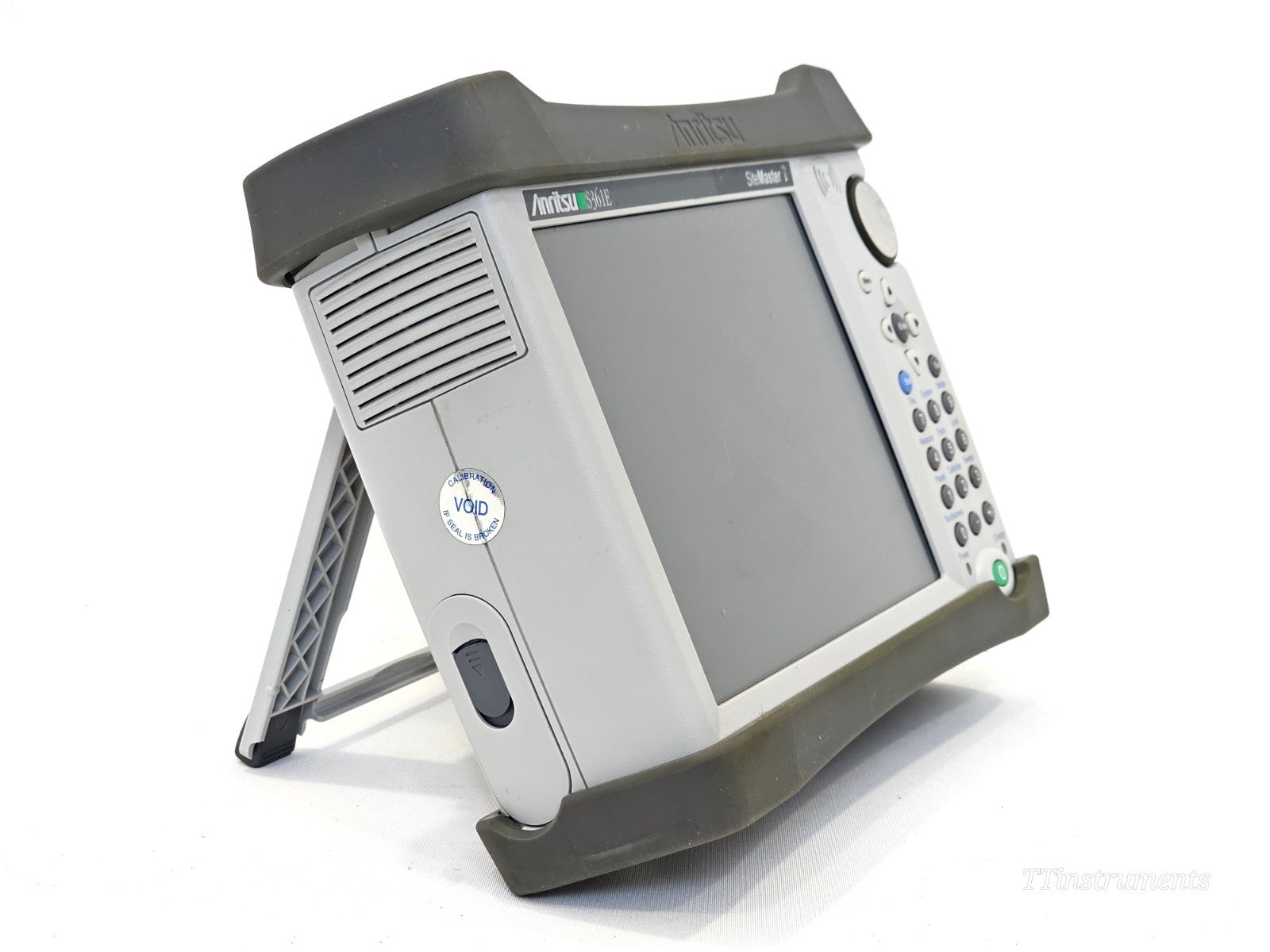 Anritsu S361E SiteMaster left-side view showing USB and power input ports