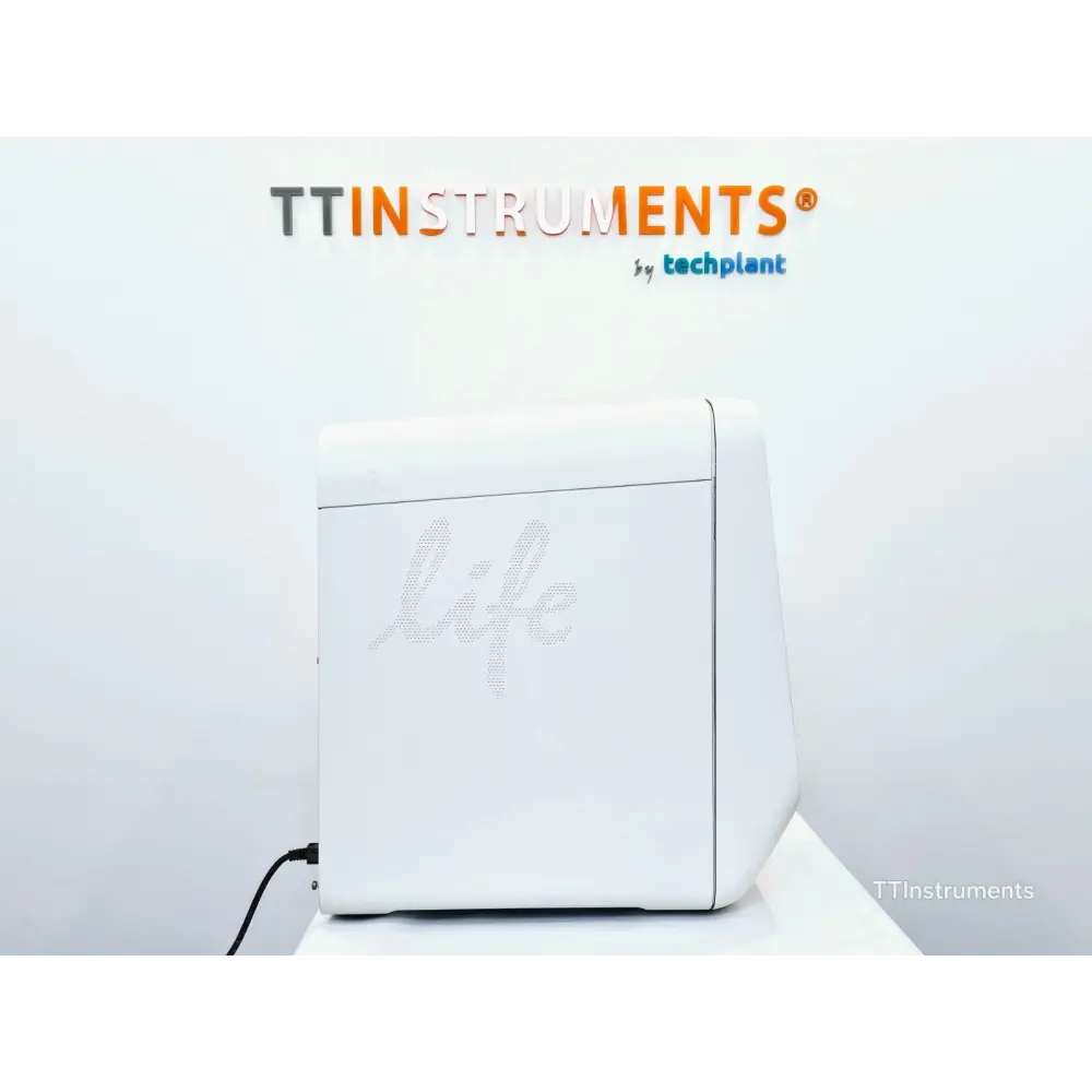 Applied Biosystems QuantStudio 12K Flex left side view showing Life Technologies logo and instrument profile
