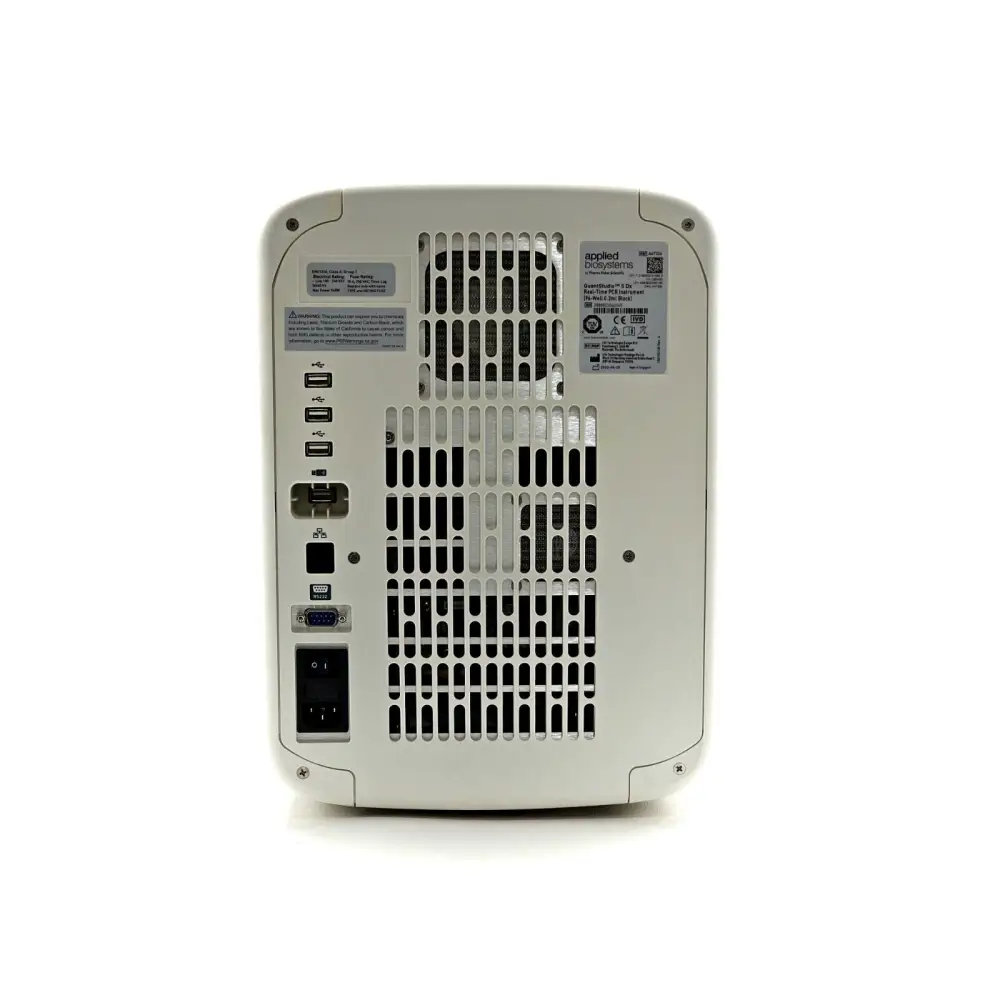 QuantStudio 5 Dx Real-Time PCR System right side profile view showing compact benchtop footprint