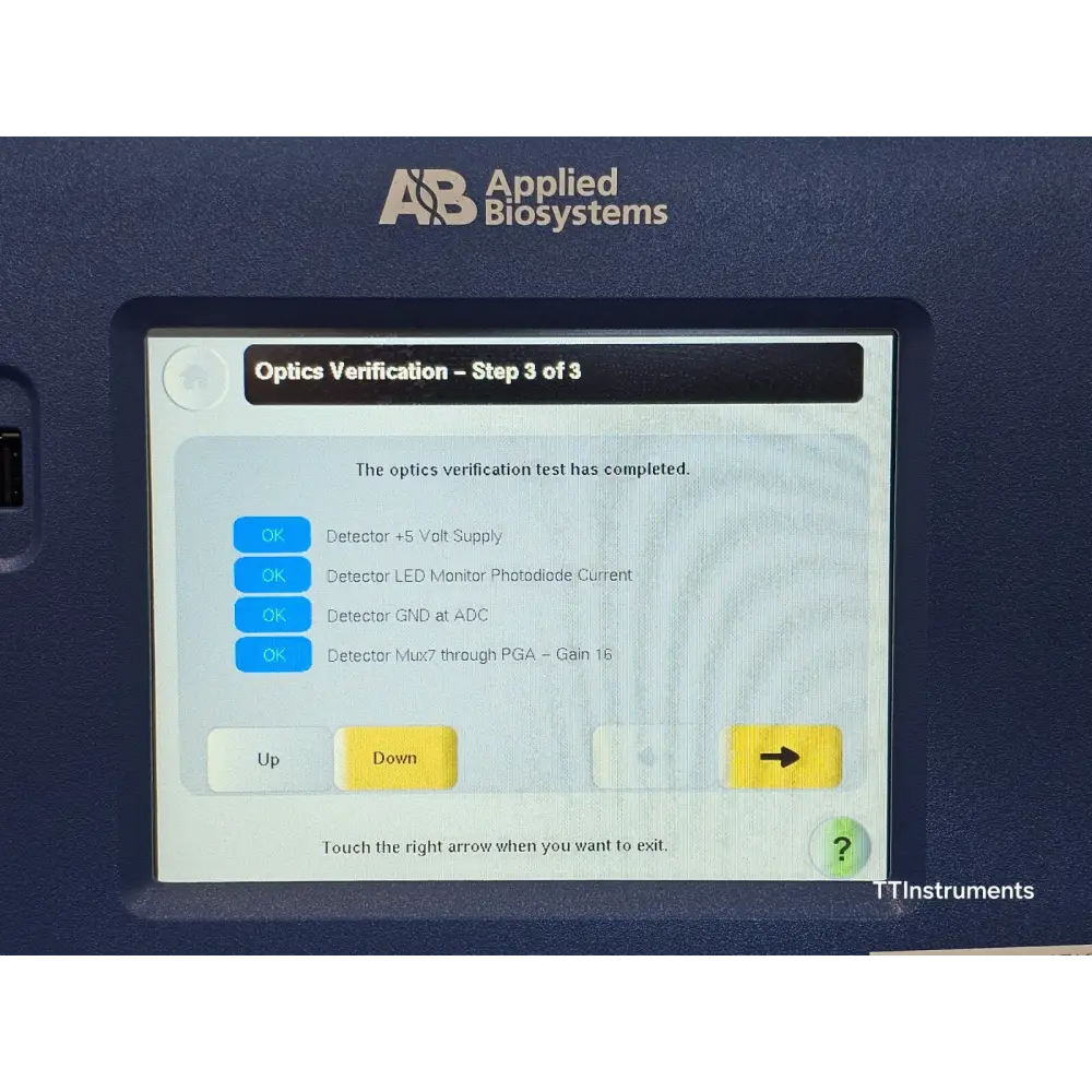 Applied Biosystems StepOnePlus instrument serial number and model label detail