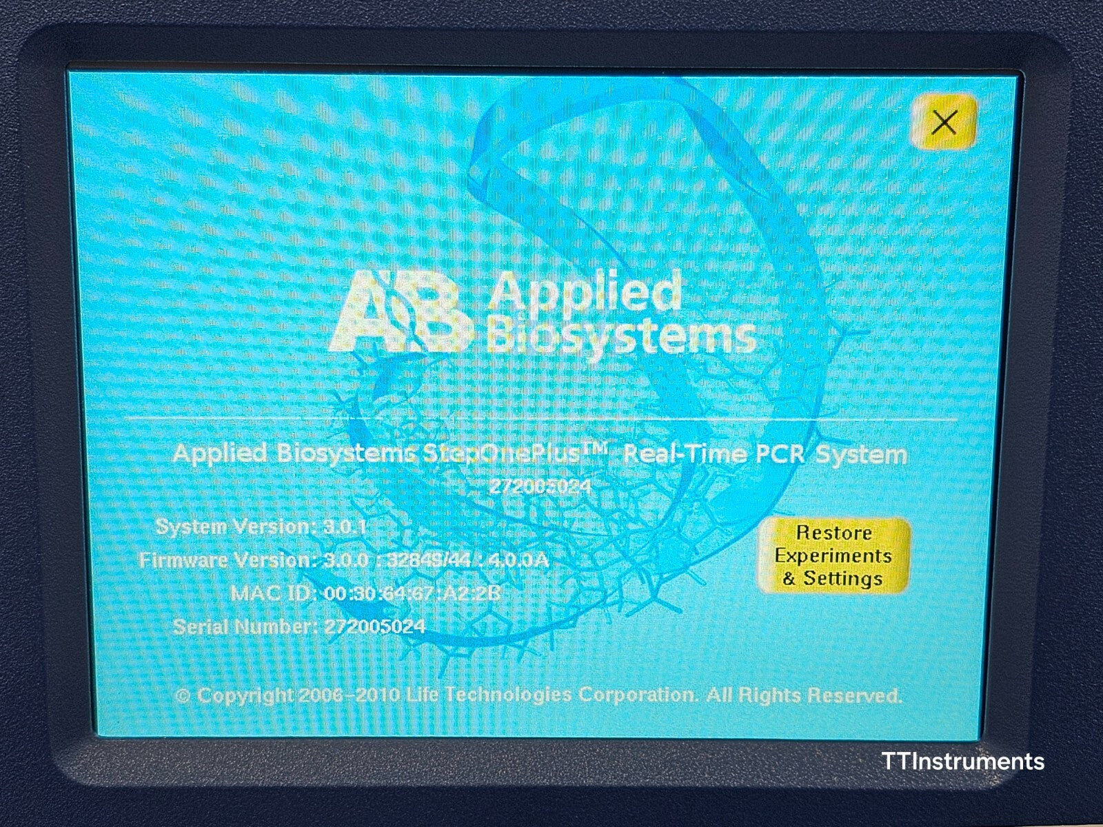 Applied Biosystems StepOnePlus Real-Time PCR System 96-Well 4376592 MFD 2011