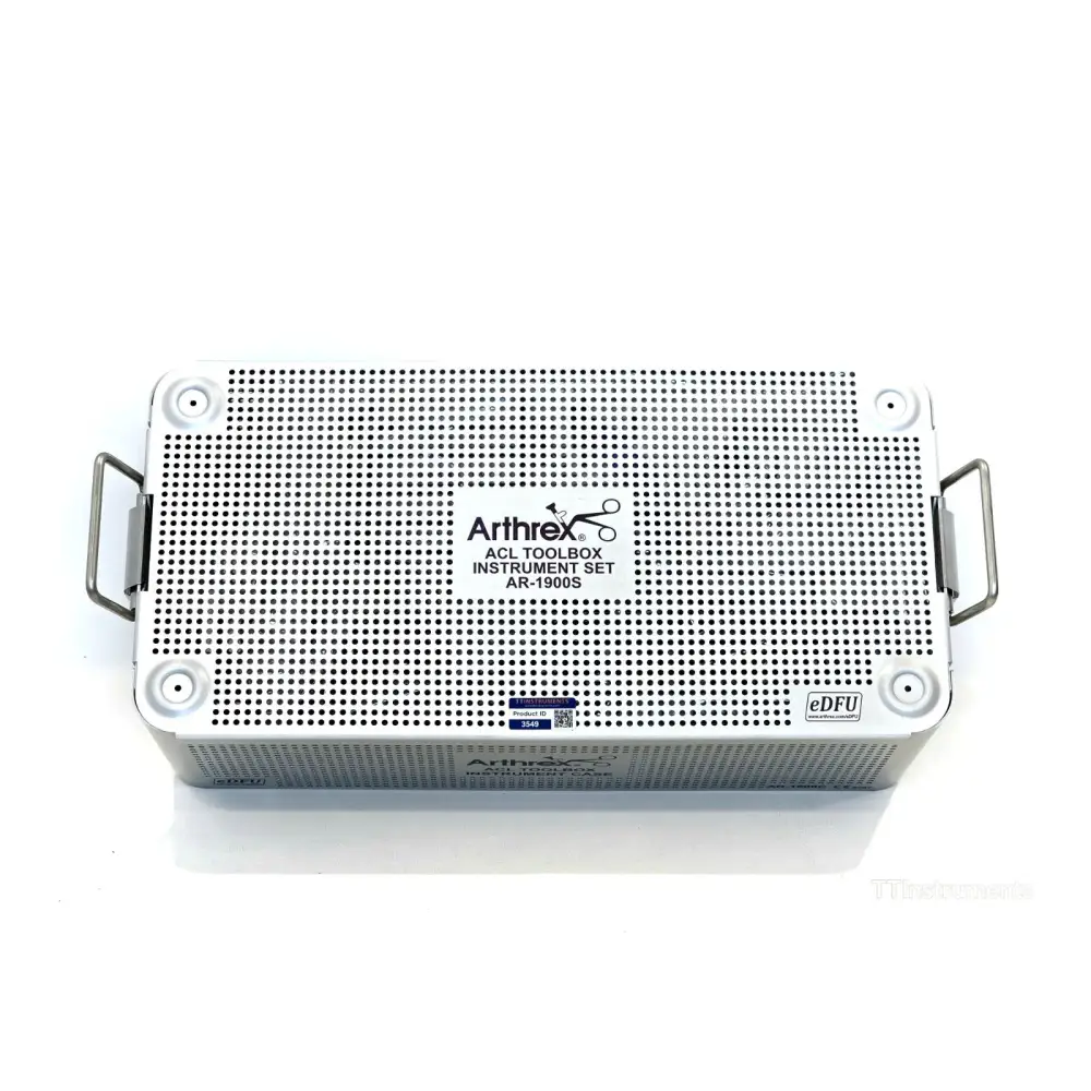Arthrex AR-1900S ACL ToolBox instrument case closed, front view showing latch and case exterior