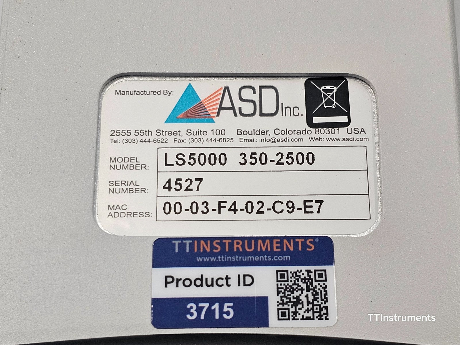 ASD LabSpec LS5000 Portable VIS-NIR Spectrometer (350 – 2500 nm) + Contact Probe