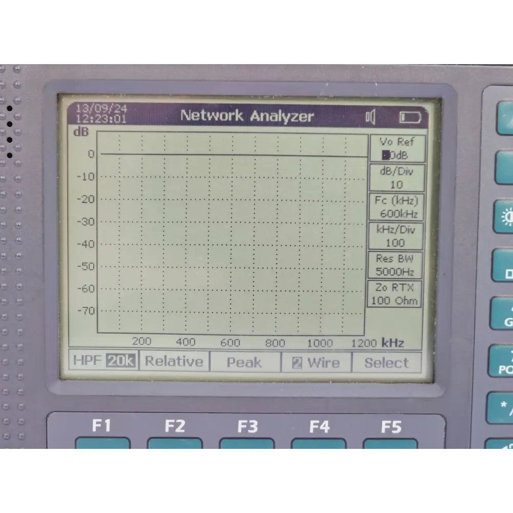 ALT2000 TDR handheld unit with earth reference cable connected at the base terminal