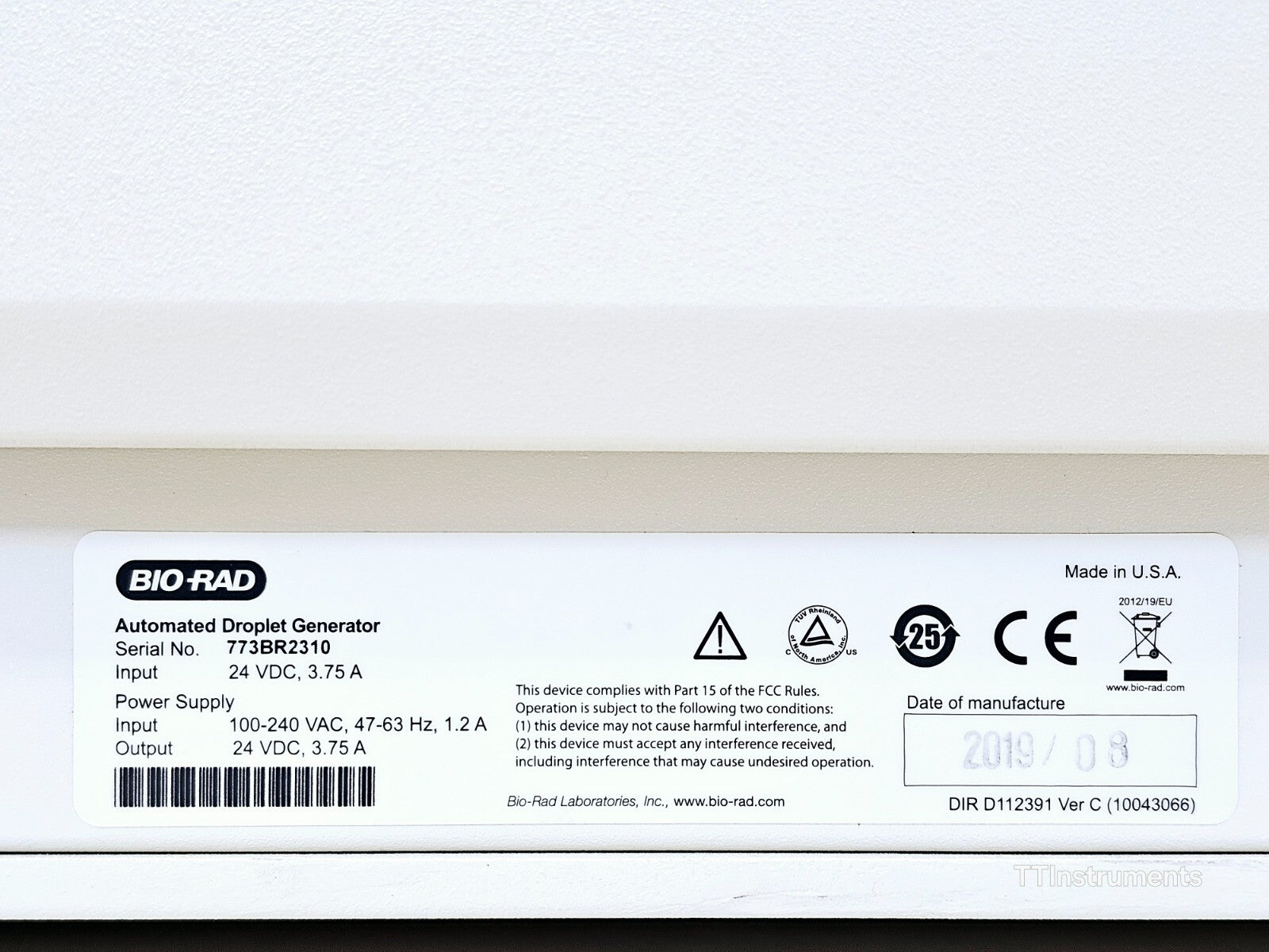 BIO-RAD Low Usage Automated Droplet Generator & QX200 Droplet Reader with Laptop