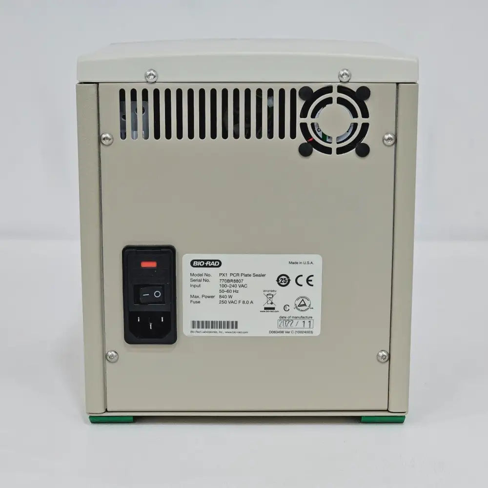 Bio-Rad PX1 PCR Plate Sealer close-up of non-stick heated platen surface