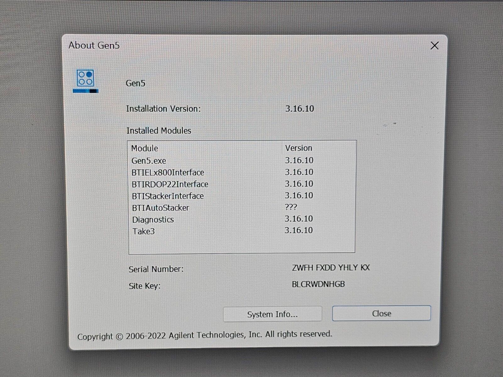 BioTek Agilent Synergy H1 Microplate Reader MFD 2023 SH1MF-SN Monochromator Fluo