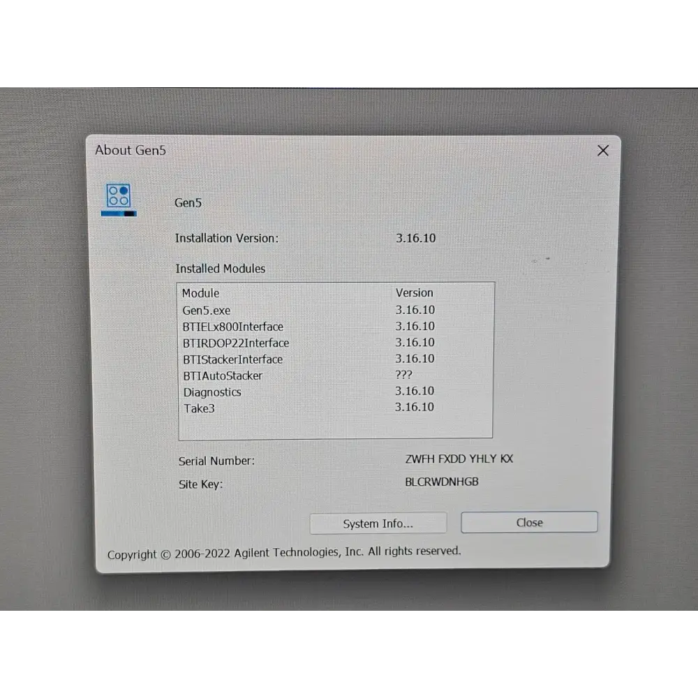 BioTek Agilent Synergy H1 Microplate Reader MFD 2023 SH1MF-SN Monochromator Fluo