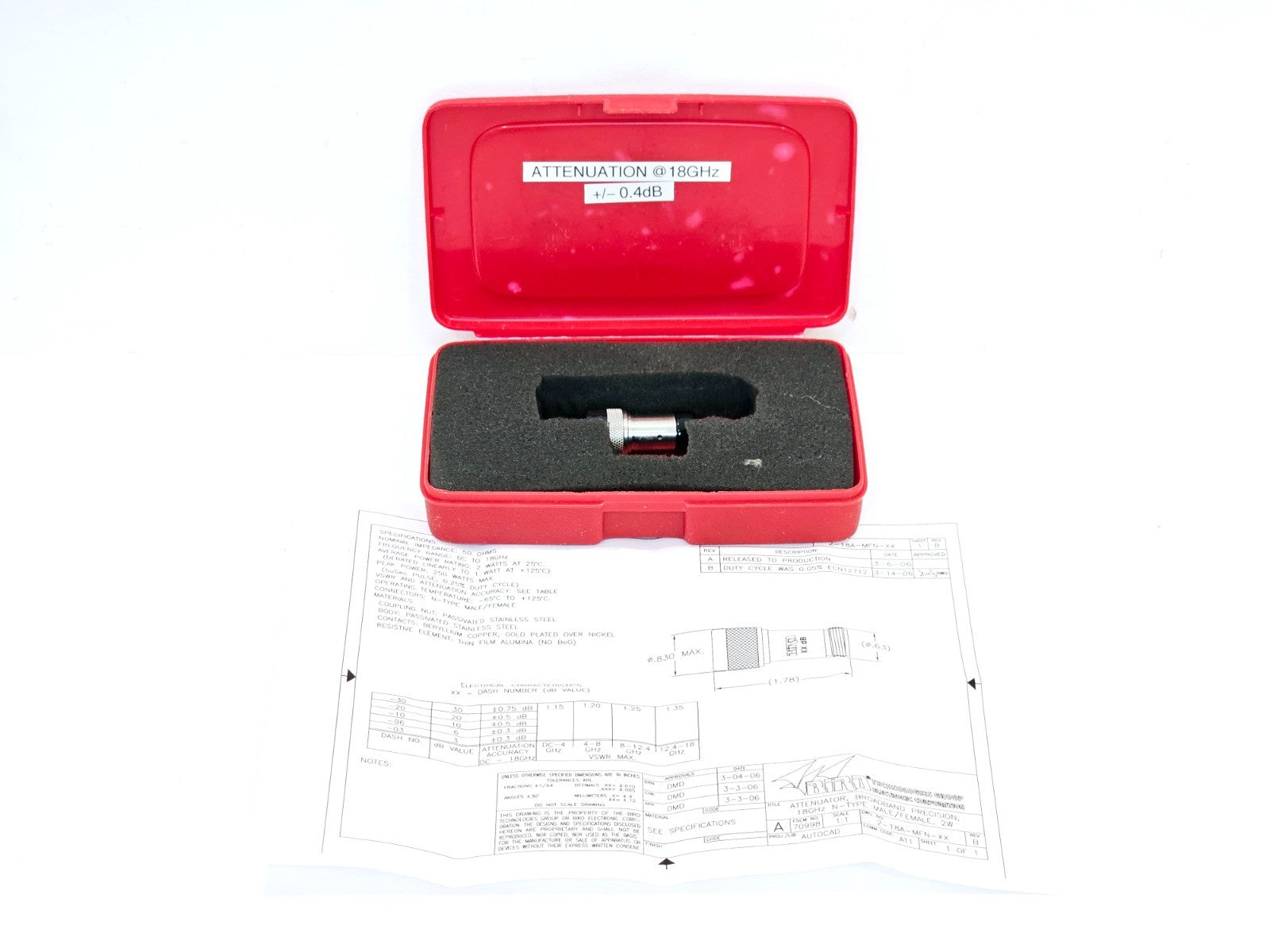 Bird 2-18A-MFN-03 03dB Attenuator