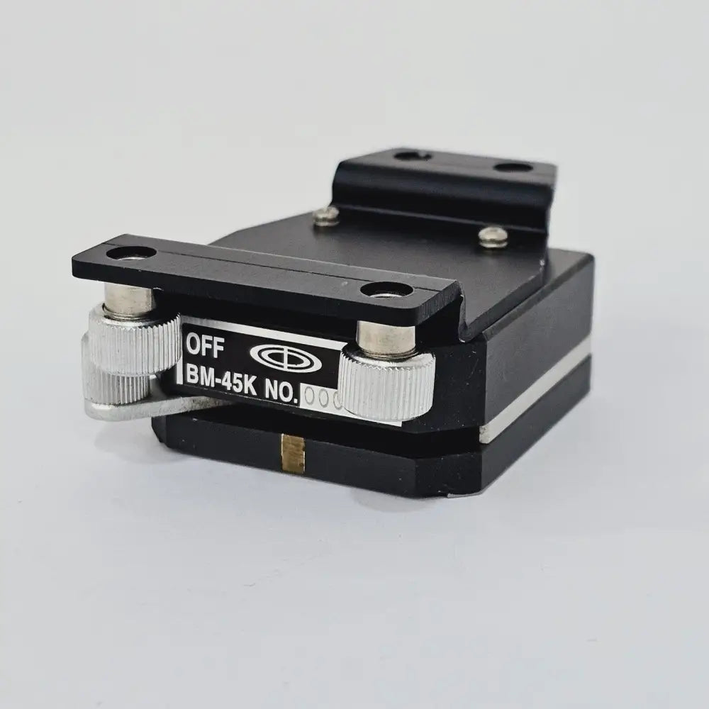 Chuo Precision Industrial BM-45K Lever-Type Magnet Stand, front view showing lever and tapped holes