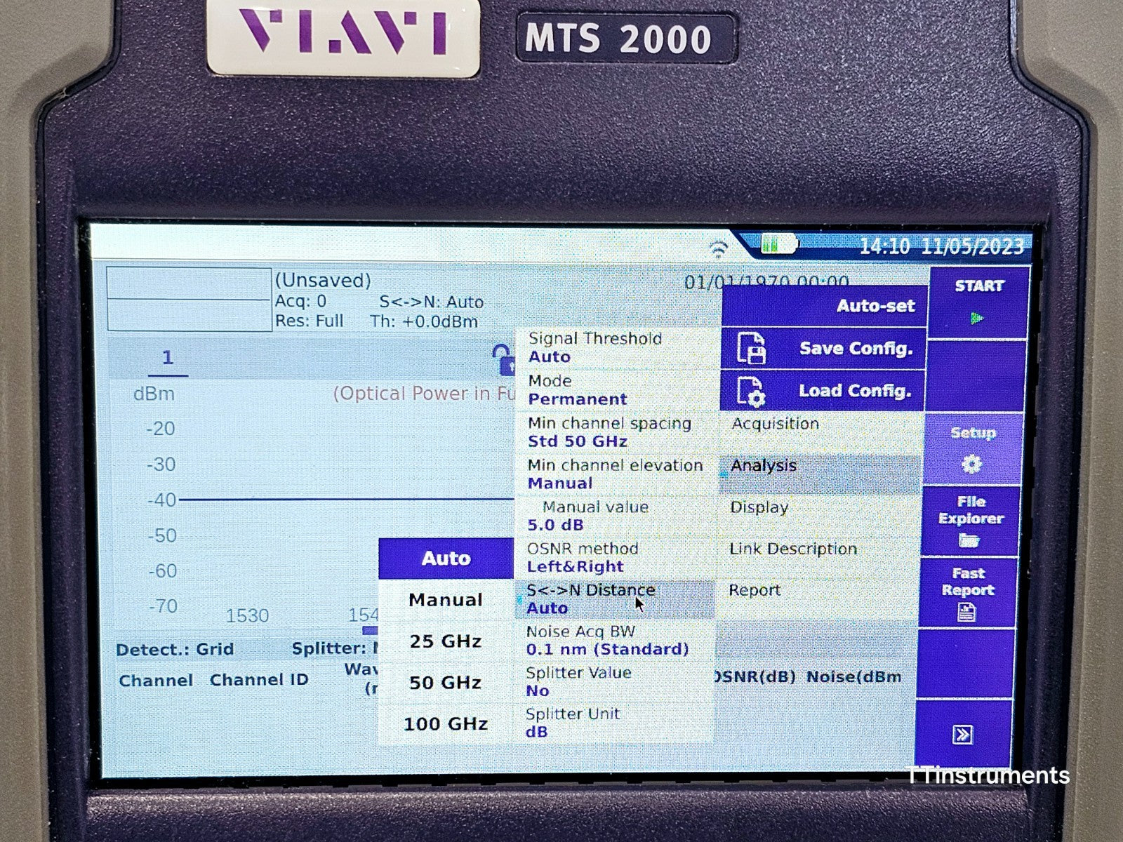 Calib Viavi MTS 2000 V2 + CWDM COSA-4055 Optical Spectrum Analyzer 1260-1625 nm