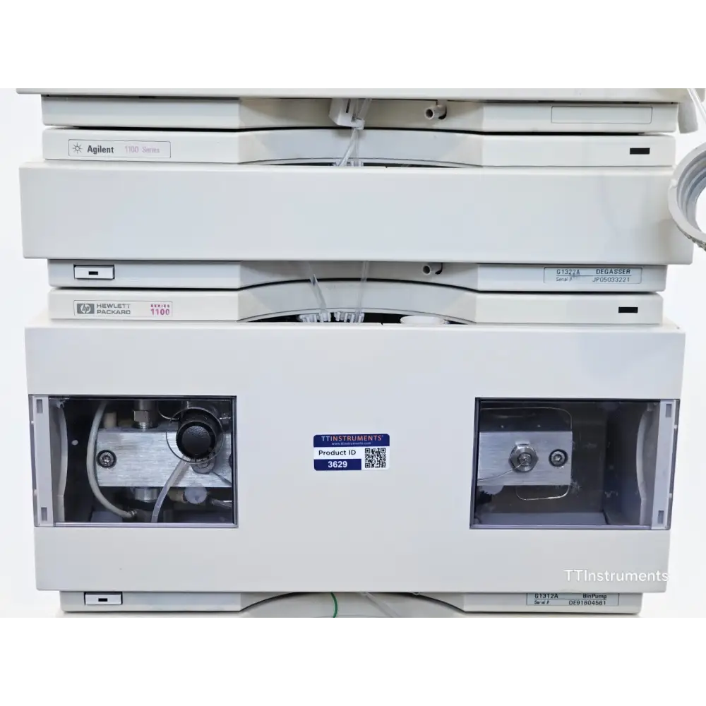 Rear panel view of Agilent 1100 HPLC system showing CAN and LAN cable connections