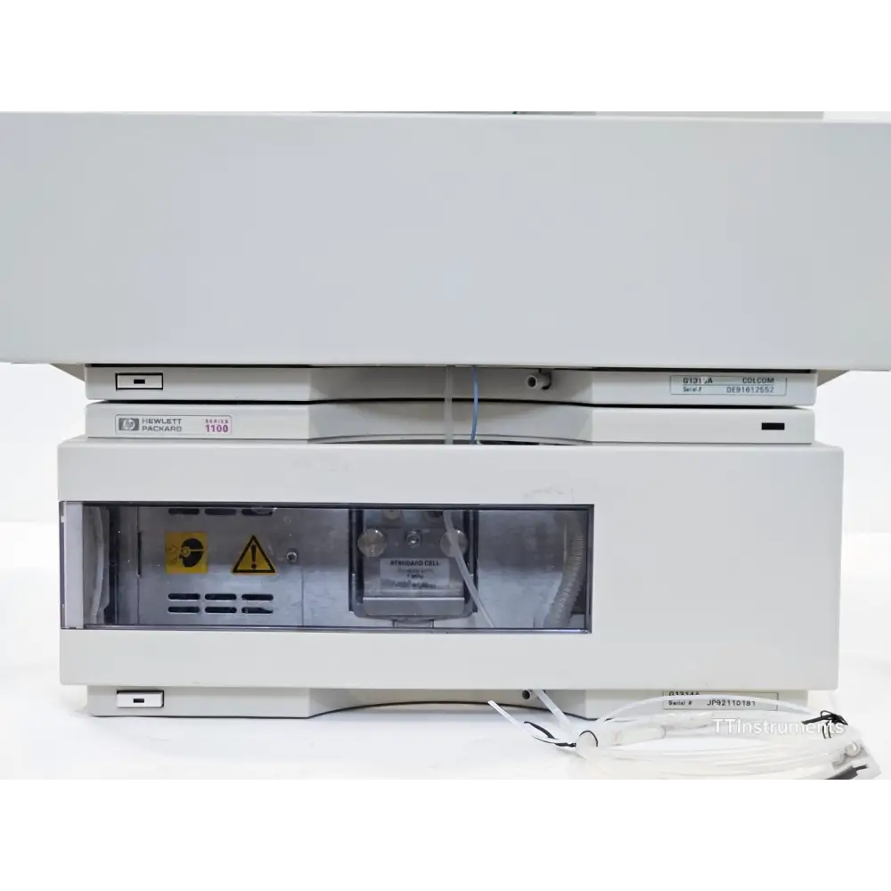 Agilent HP 1100 HPLC system side profile showing stacked modular configuration