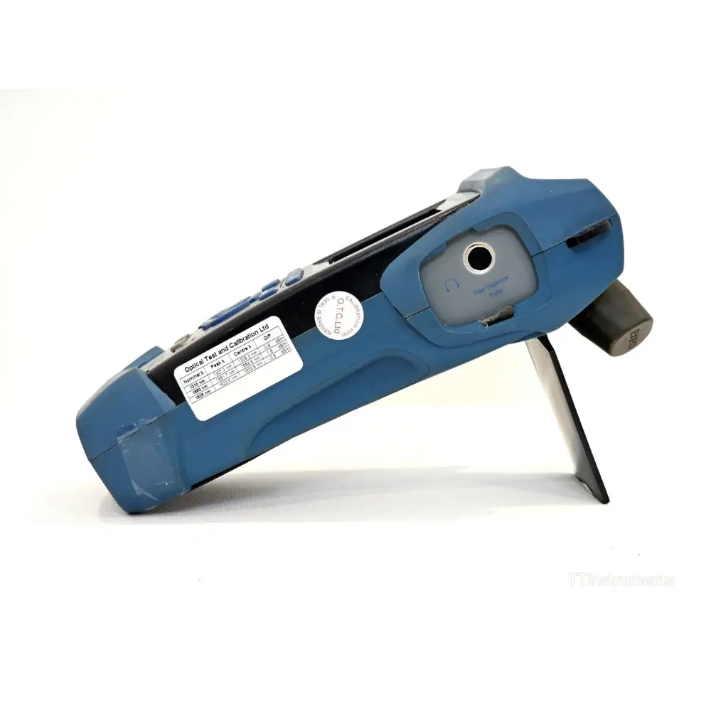 EXFO FOT-930 MaxTester II rear view showing battery door and product label