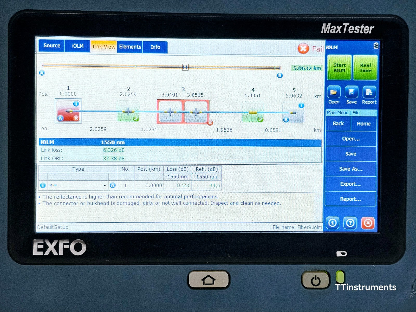 Calibrated EXFO MAX-730C-SM3 iOLM IADV MaxTester 1310/1550/1625 nm FTTx/PON