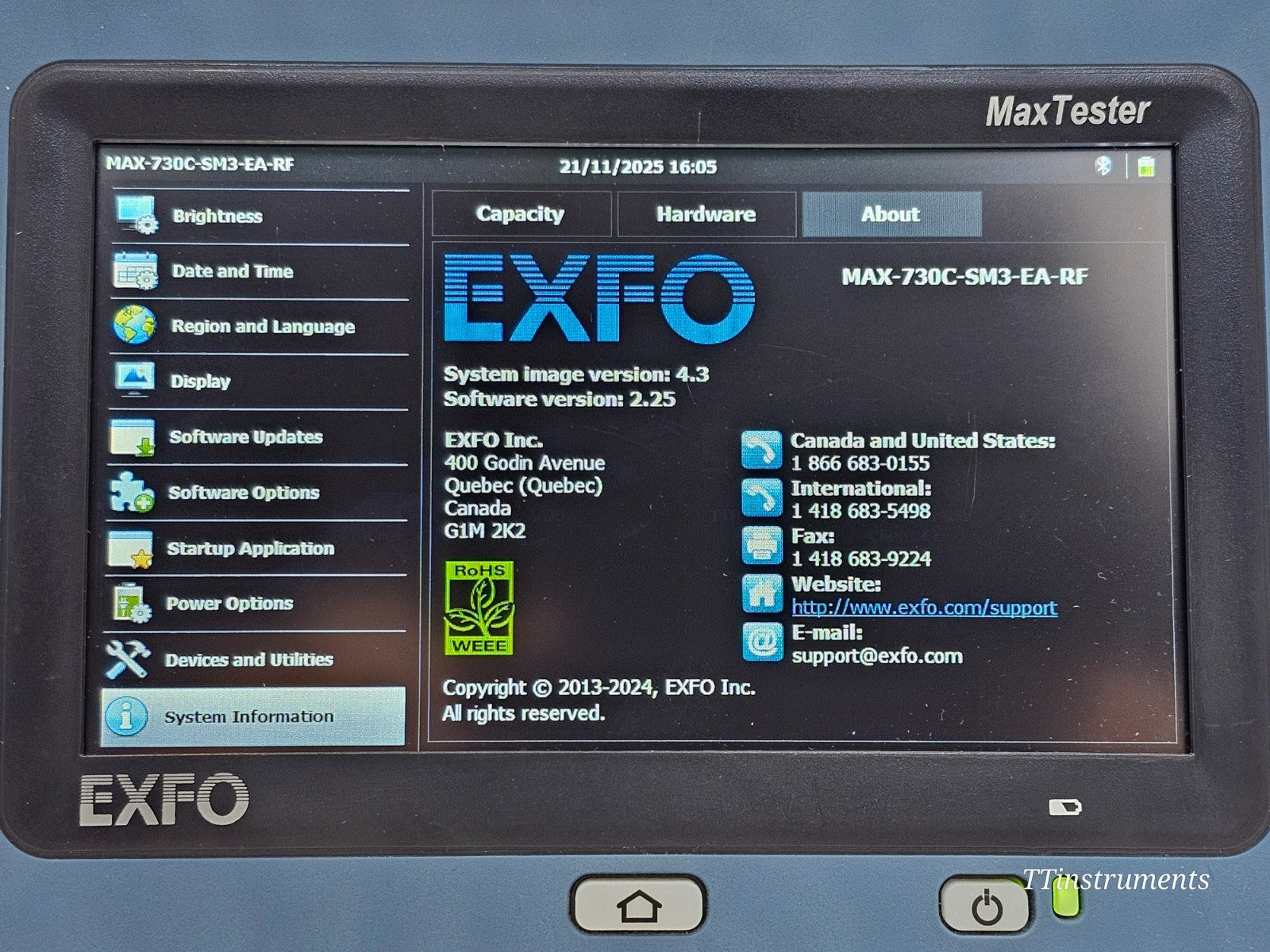 Calibrated EXFO MAX-730C-SM3 iOLM OTDR MaxTester 1310/1550/1625 nm FTTx/PON