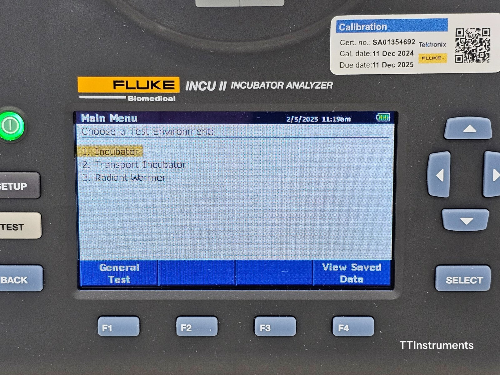Calibrated Fluke INCU II Infant Incubator Tester With Software and Accessories