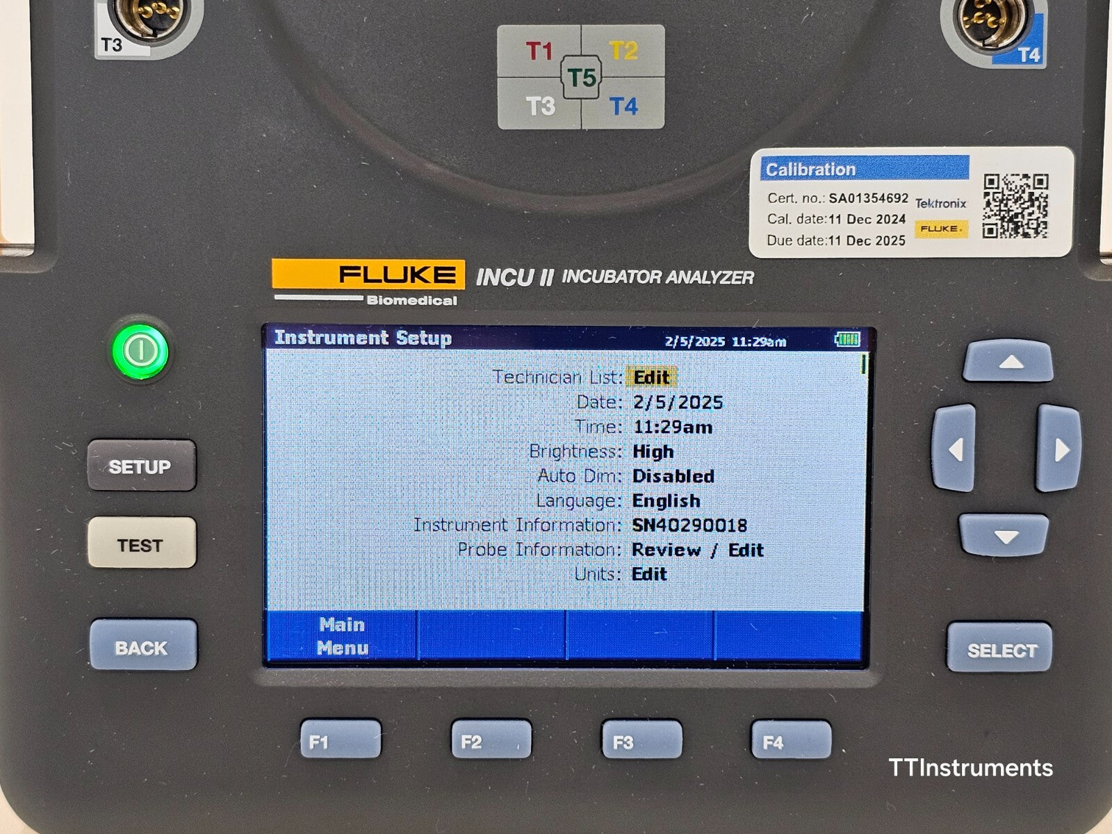 Calibrated Fluke INCU II Infant Incubator Tester With Software and Accessories