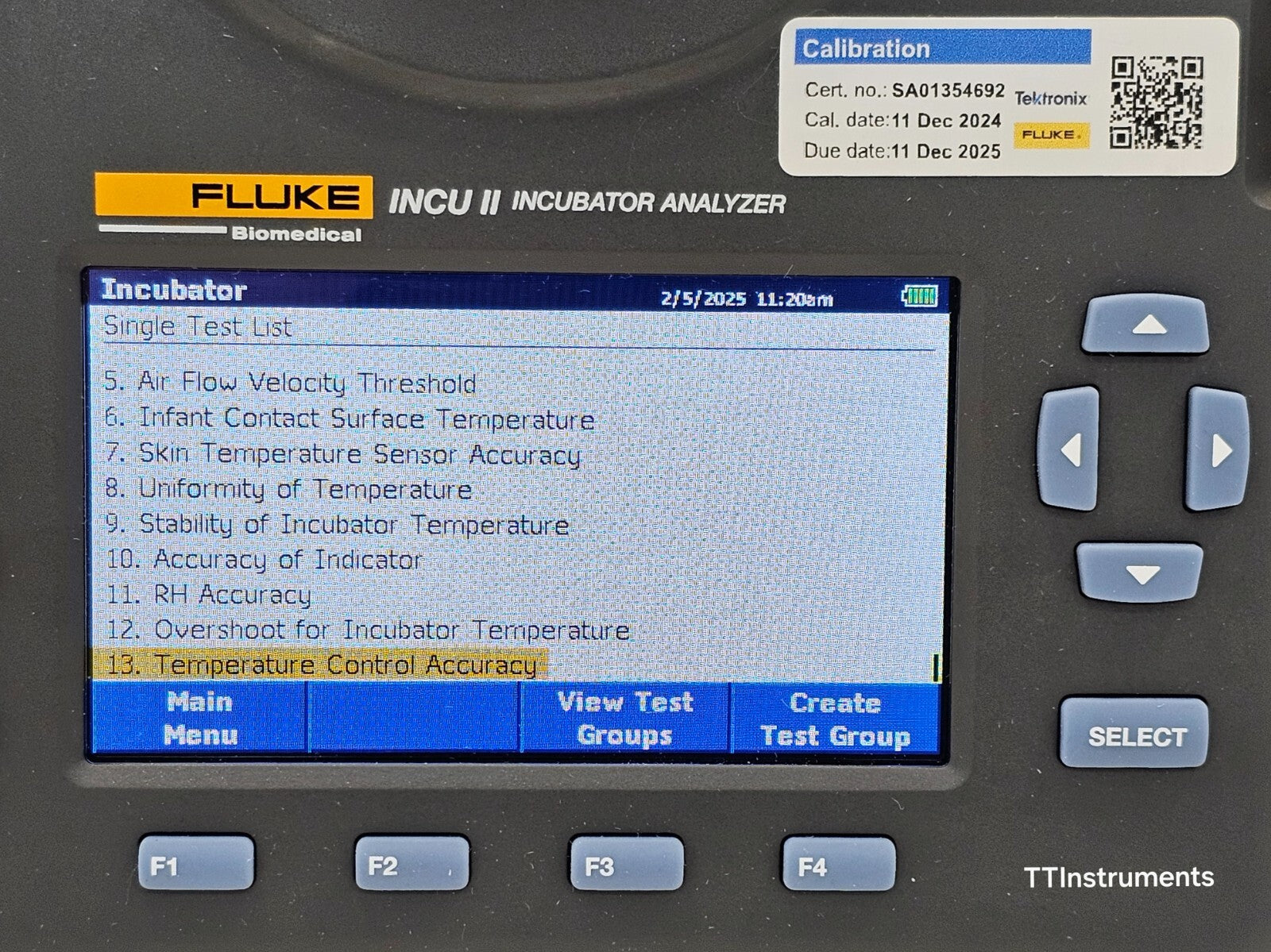 Calibrated Fluke INCU II Infant Incubator Tester With Software and Accessories