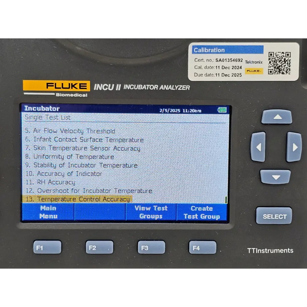 Fluke INCU II software CD and manual included with the analyzer