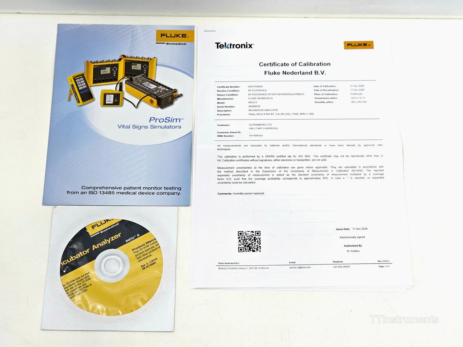 Calibrated Fluke INCU II Infant Incubator Tester With Software and Accessories