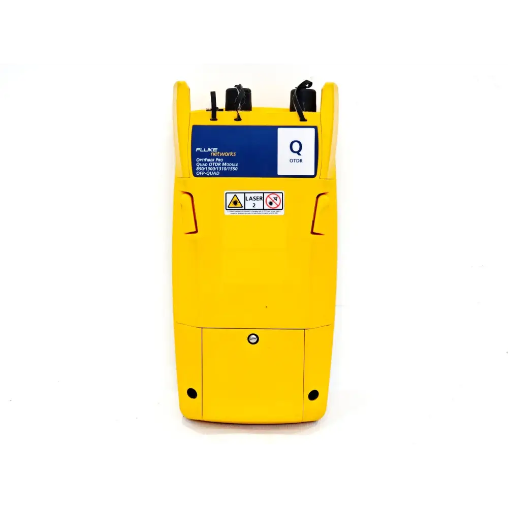 Fluke Versiv 2 OTDR unit powered on displaying EventMap fibre trace results on Taptive touchscreen